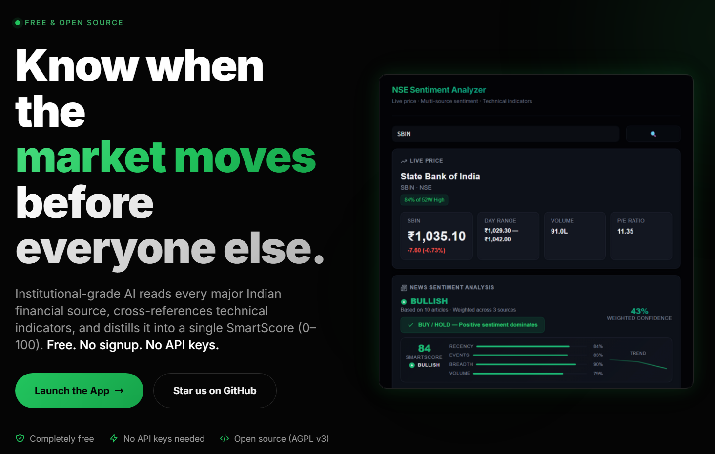 NSE Sentiment Analyzer preview
